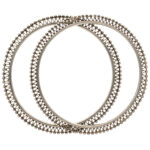 Single Line Silver Pearl Bangles